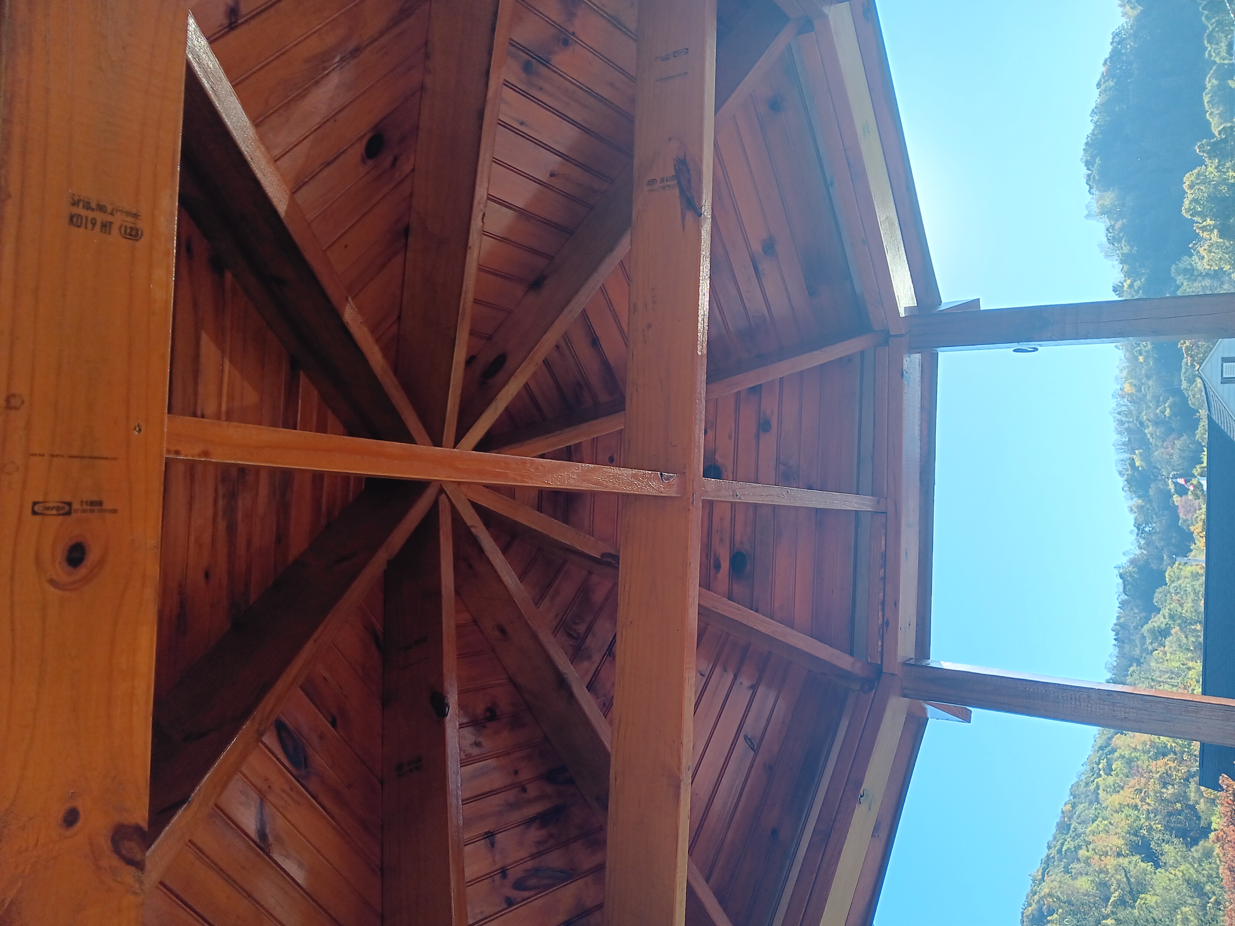 Gazebo ceiling stain