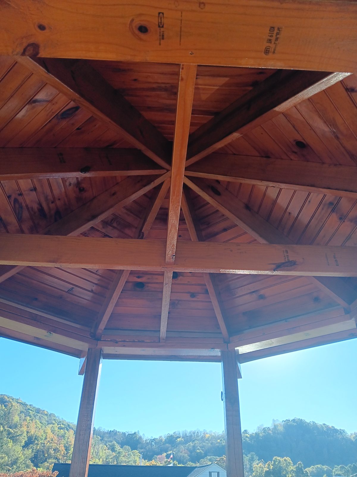 Gazebo ceiling stain